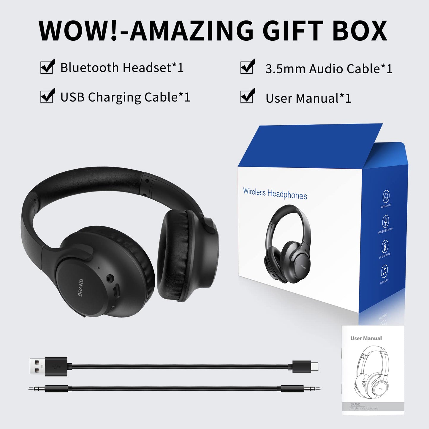 KVIDIO Bluetooth Headphones