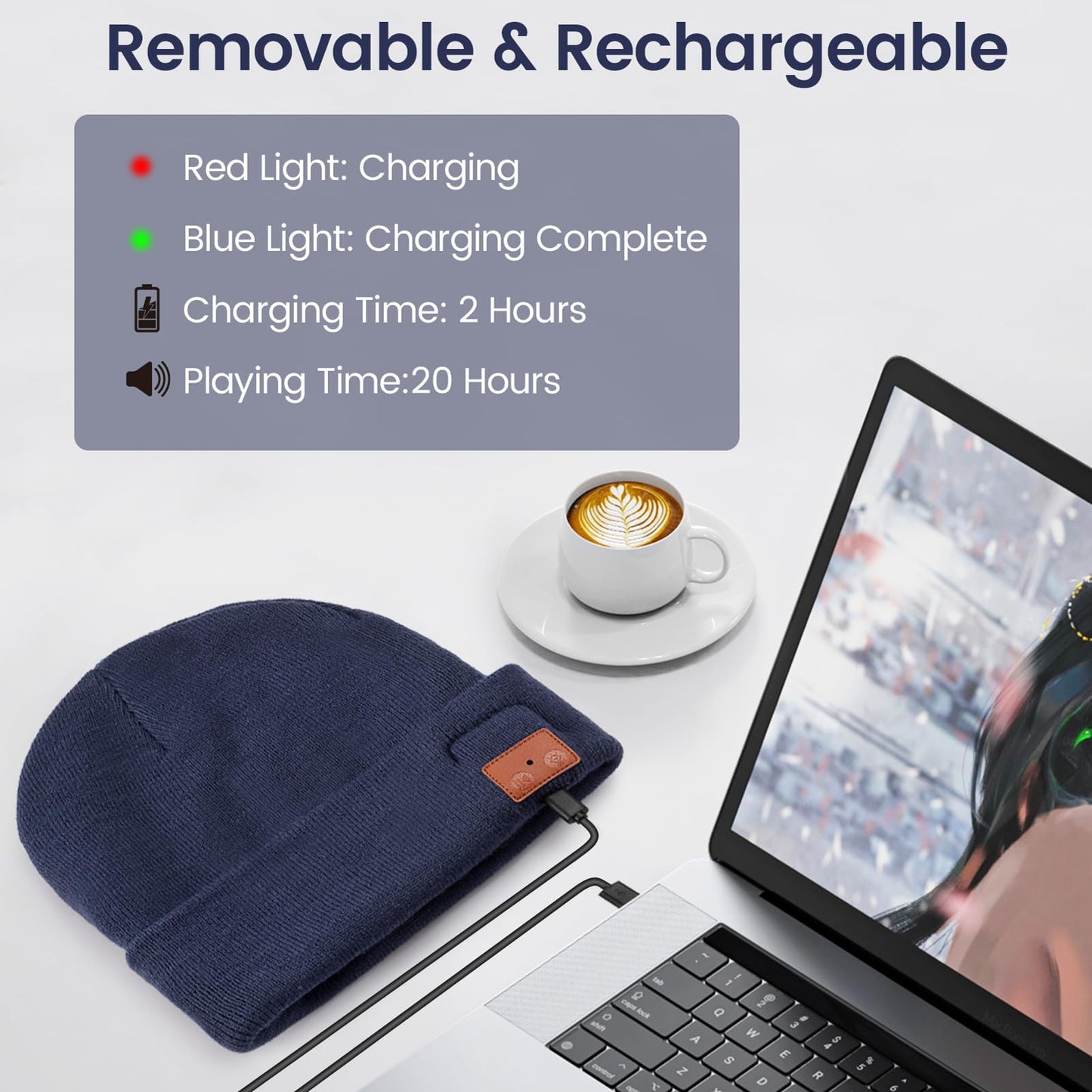 RANCOVY Bluetooth Beanie with Light