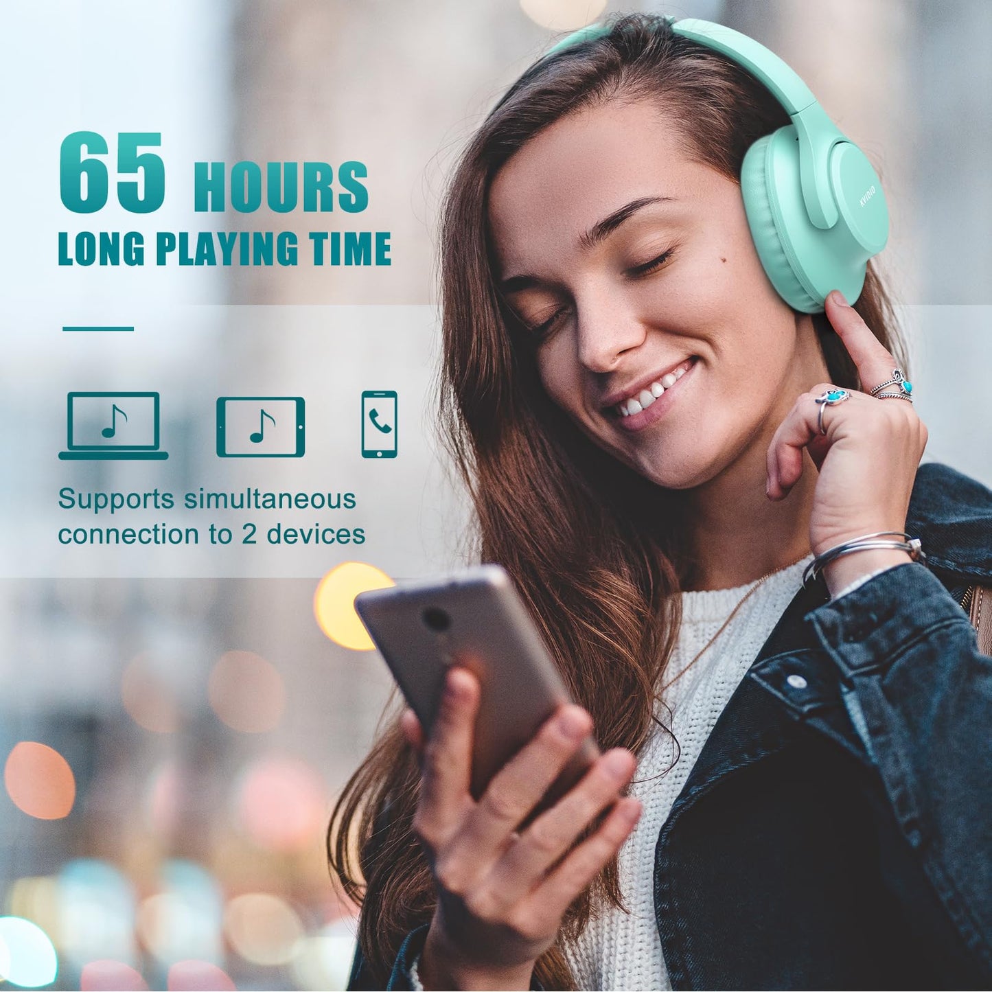 KVIDIO Bluetooth Headphones